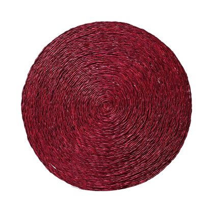 Handwoven Round Lutindzi Grass Placemats – Solid Colour Design