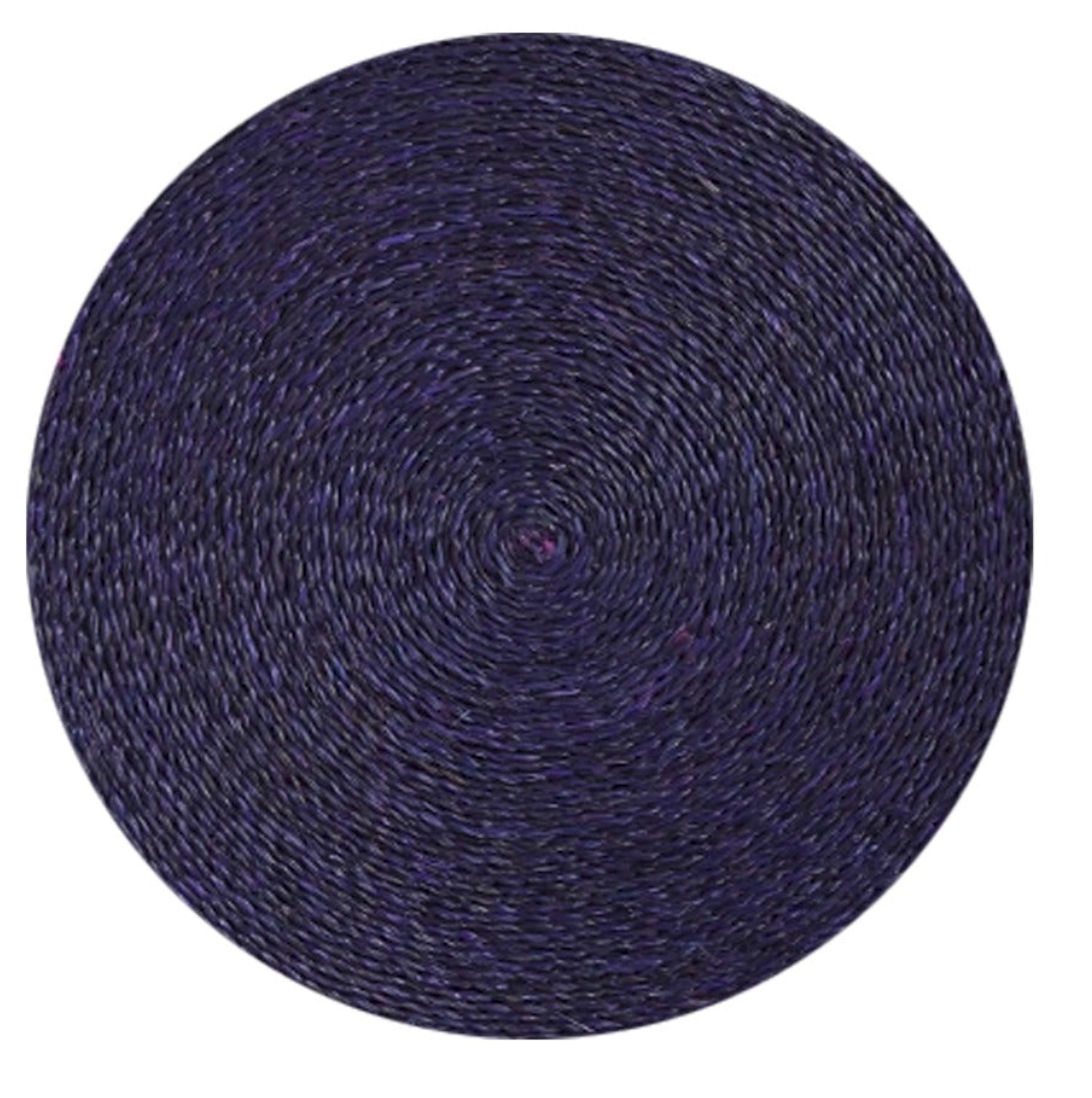 Handwoven Round Lutindzi Grass Placemats – Solid Colour Design